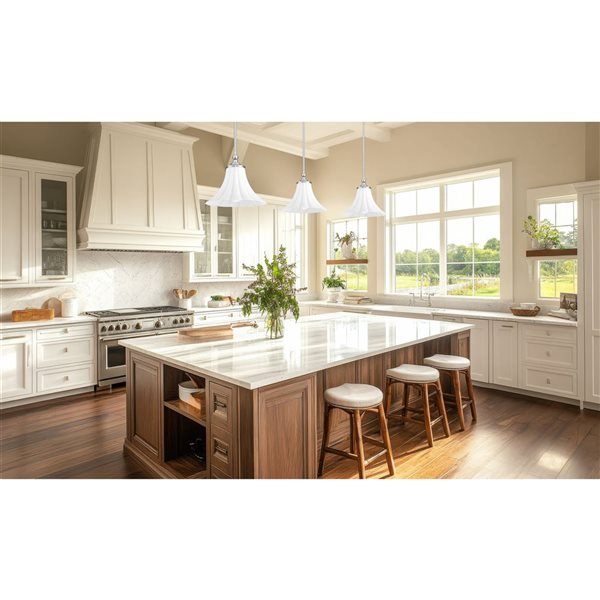 Z-Lite Fleur 1-Light Pendant w/ Opal Etched Glass Shade - Brushed Nickel