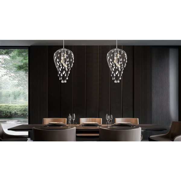 Z-Lite Gabriella 5-Light Teardrop Pendant - Brushed Nickel