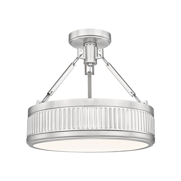 Z-Lite Quinn 1-Light Semi Flush Mount Ceiling Light 15-in - Satin Nickel
