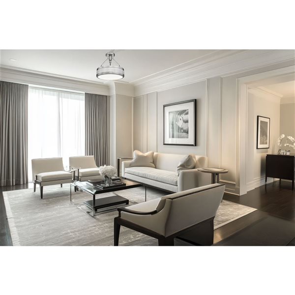 Z-Lite Quinn 1-Light Semi Flush Mount Ceiling Light 15-in - Satin Nickel