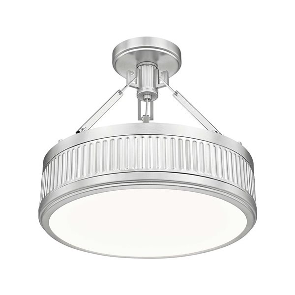Z-Lite Quinn 1-Light Semi Flush Mount Ceiling Light 15-in - Satin Nickel