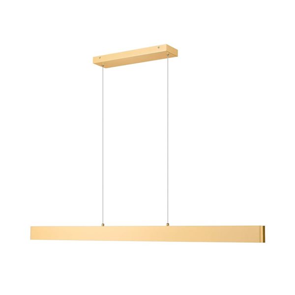 Z-Lite Hudson 1-Lite Light Linear Chandelier w/ Frosted Acrylic Shade - Gold