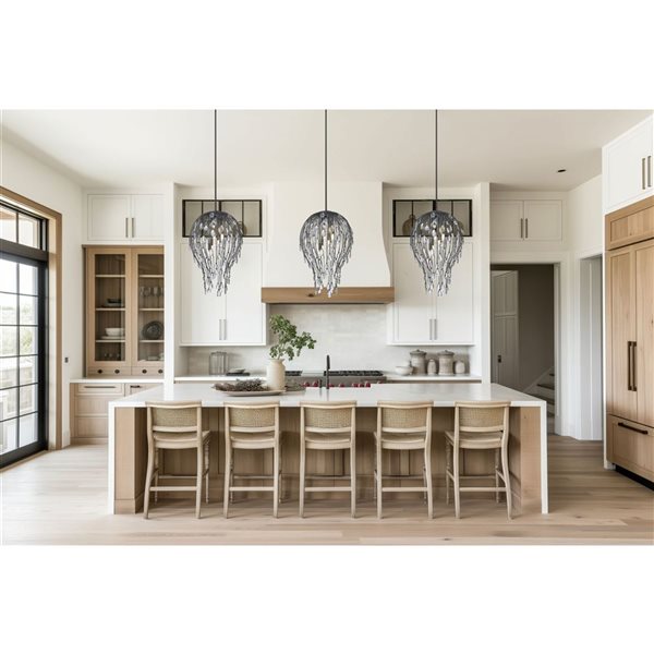 Z-Lite Gabriella 6-Light Teardrop Pendant - Matte Black