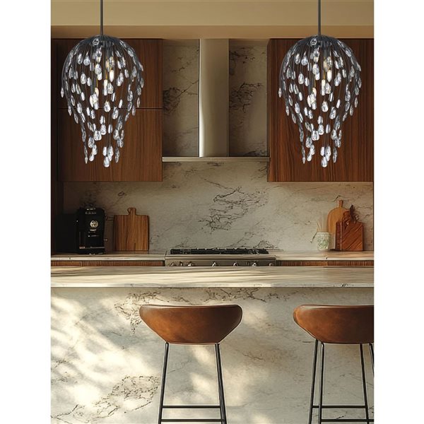 Z-Lite Gabriella 6-Light Teardrop Pendant - Matte Black