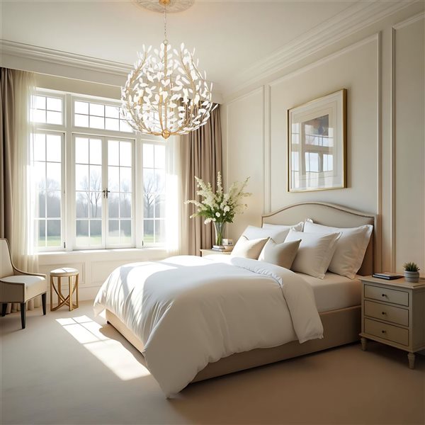 Z-Lite Claudine 8-Light Chandelier w/ Frosted Glass Shade - Modern