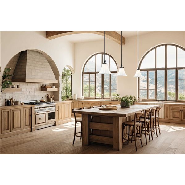 Z-Lite Fleur 1-Light Pendant w/ Opal Etched Glass Shade - Matte Black