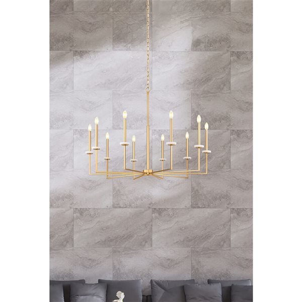 Z-Lite Gaultier 10-Light Chandelier - Modern Gold