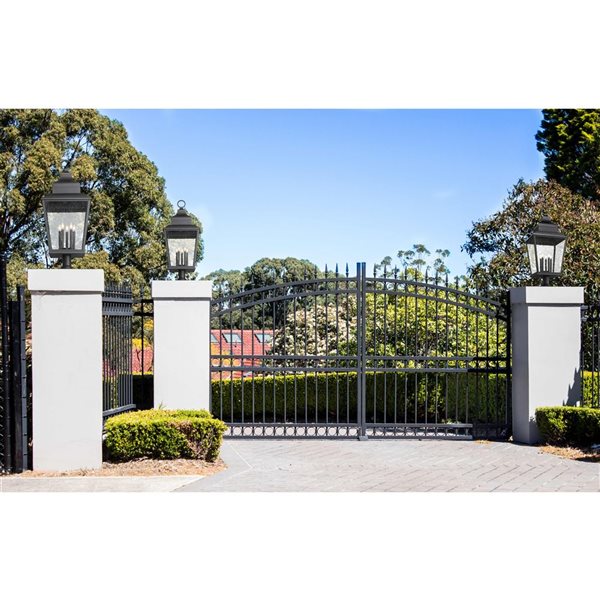 Z-Lite Raphael 5-Light Outdoor Pier Mount Light 3.5-ft w/ Seeded Glass - Sand Black