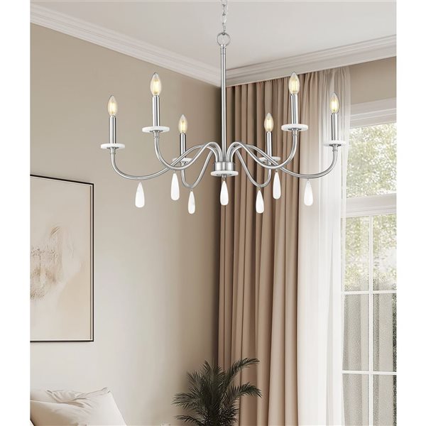 Z-Lite Toussant 6-Light Chandelier - Brushed Nickel