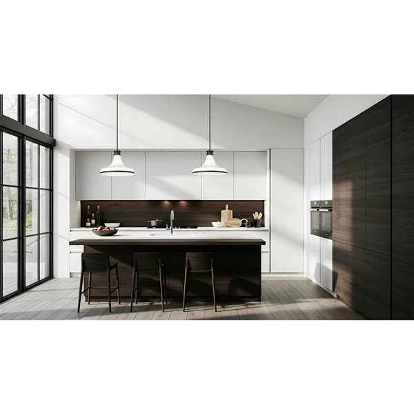 Z-Lite Reznor 1-Light Pendant w/ Matte Opal Glass Shade - Matte Black