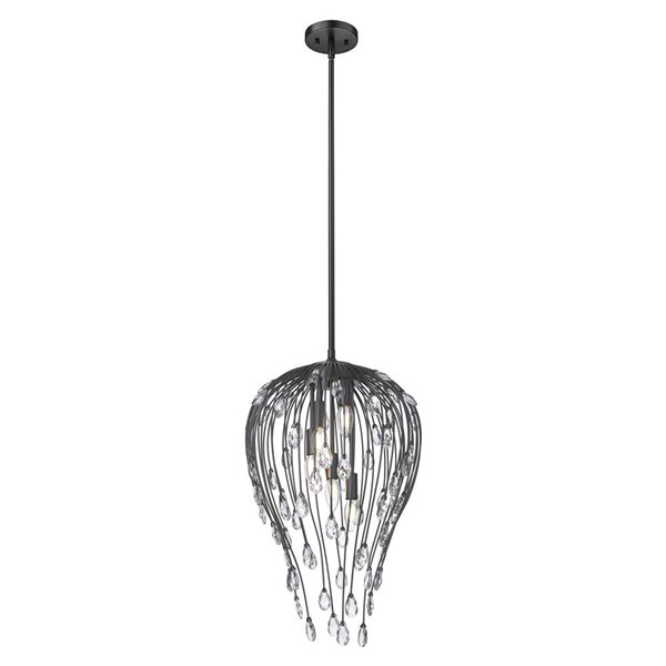 Z-Lite Gabriella 5-Light Teardrop Pendant - Matte Black