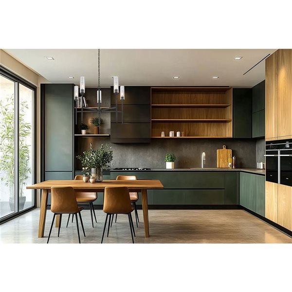 Z-Lite Esme 5-Light Chandelier w/ Clear Glass Shade - Matte Black