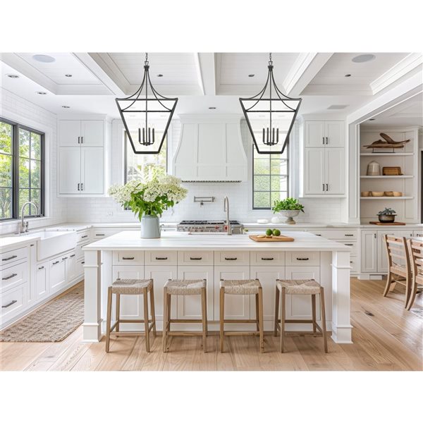 Z-Lite Montalcino 8-Light Chandelier w/ Clear Seeded Glass - Iron Ore