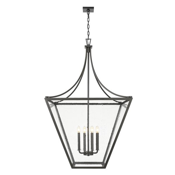 Z-Lite Montalcino 8-Light Chandelier w/ Clear Seeded Glass - Iron Ore