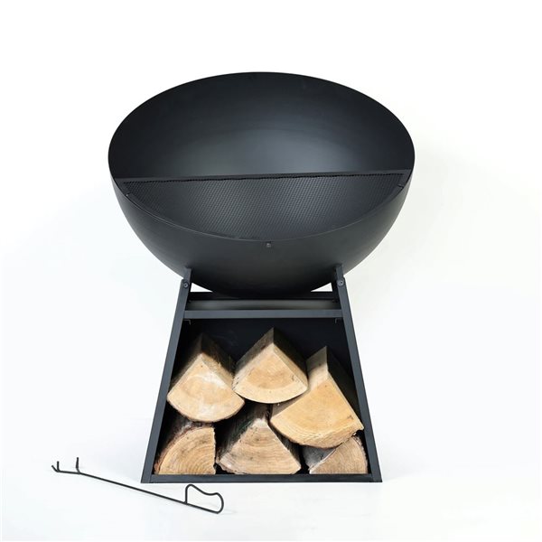 Deko Living Outdoor Steel Wood Burning Fire Pit 30-in w/ Poker - Black