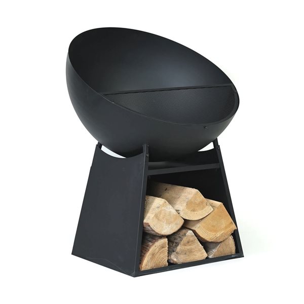 Deko Living Outdoor Steel Wood Burning Fire Pit 30-in w/ Poker - Black