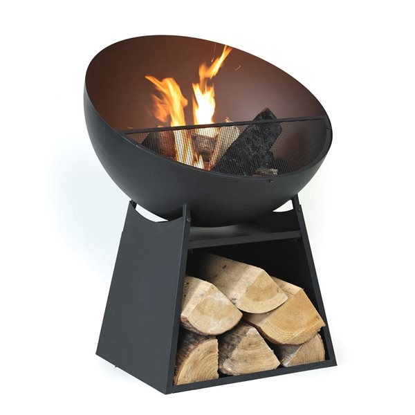 Deko Living Outdoor Steel Wood Burning Fire Pit 30-in w/ Poker - Black