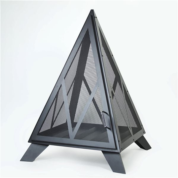 Deko Living Outdoor Steel Pyramid Wood Burning Fire Pit - Black