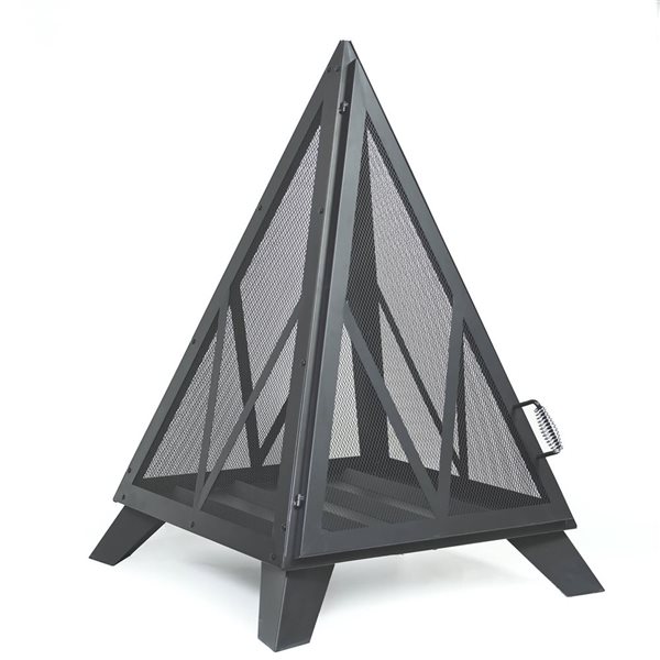 Deko Living Outdoor Steel Pyramid Wood Burning Fire Pit - Black