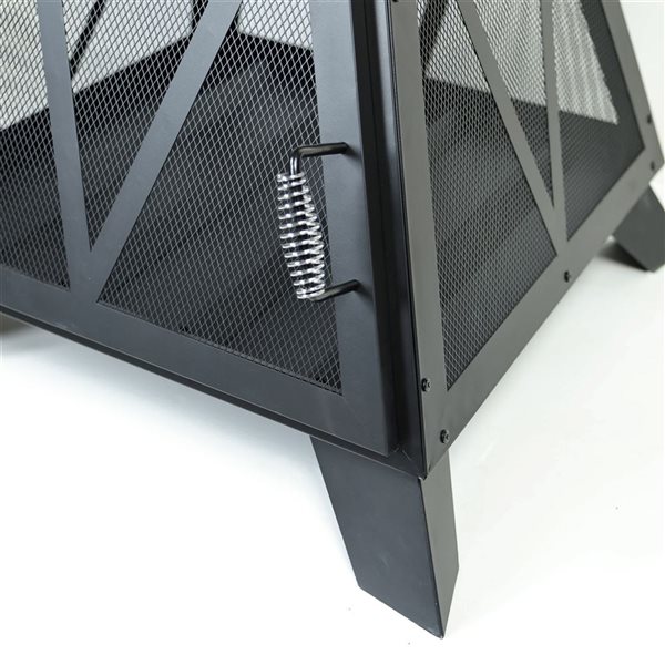 Deko Living Outdoor Steel Pyramid Wood Burning Fire Pit - Black