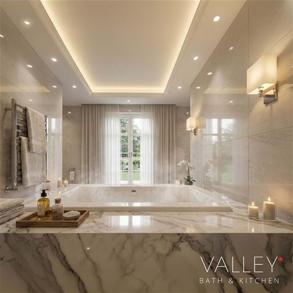 Valley Bath & Kitchen AYLACD DI 60 x 36-in Rectangular Drop-in Off-set Center Drain White Acrylic Bathtub