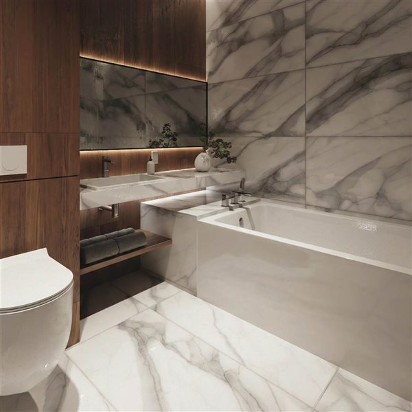 Valley Bath & Kitchen AYLA SKLH 60 x 32-in Rectangular White Acrylic Skirted Bathtub