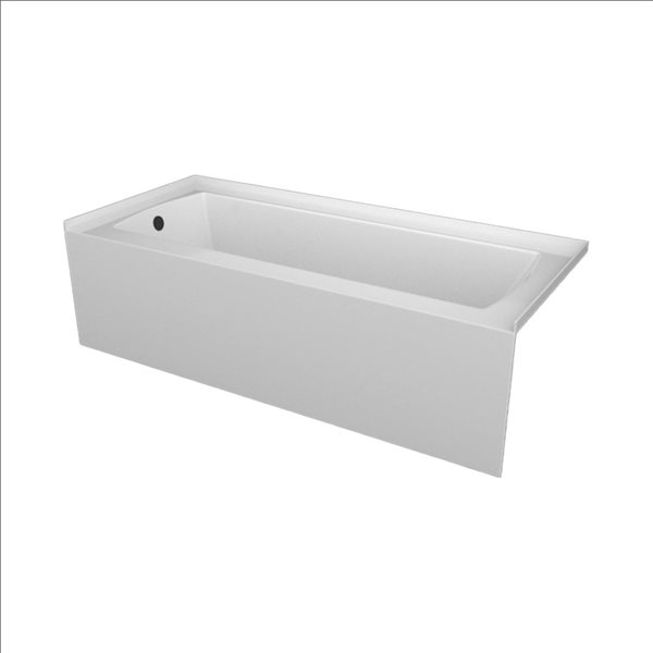 Valley Bath & Kitchen CEREN SKLH 72 x 34-in Rectangular White Acrylic Skirted Bathtub