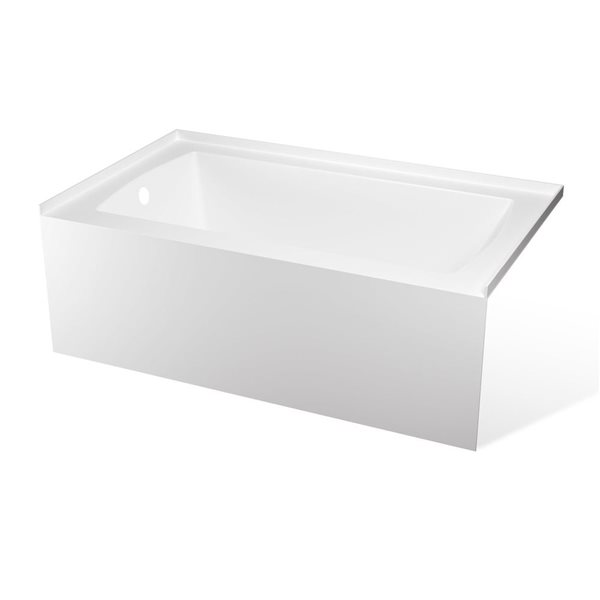 Valley Bath & Kitchen CEREN SKLH 60 x 34-in Rectangular White Acrylic Skirted Bathtub
