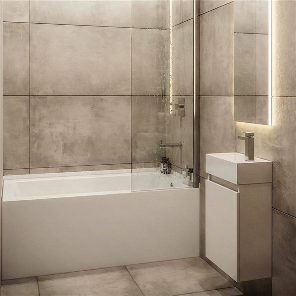 Valley Bath & Kitchen BRION SKRH 60 x 30-in Rectangular White Acrylic Skirted Bathtub