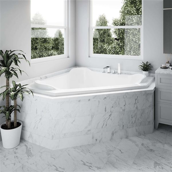 Valley Bath & Kitchen VERA DI 60 x 60-in Corner Drop-in White Acrylic Bathtub