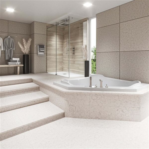 Valley Bath & Kitchen VERA DI 60 x 60-in Corner Drop-in White Acrylic Bathtub