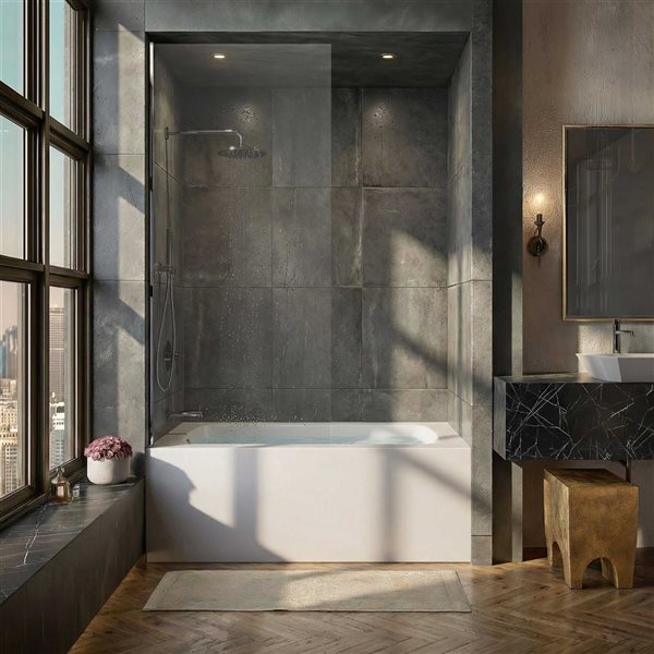 Valley Bath & Kitchen CEREN SKLH 60 x 30-in Rectangular White Acrylic Skirted Bathtub