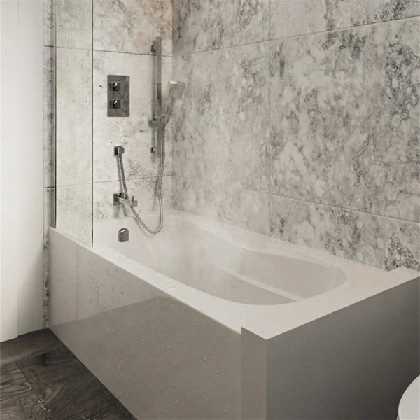 Valley Bath & Kitchen MAREN SKLH 60 x 30-in Rectangular White Acrylic Skirted Bathtub