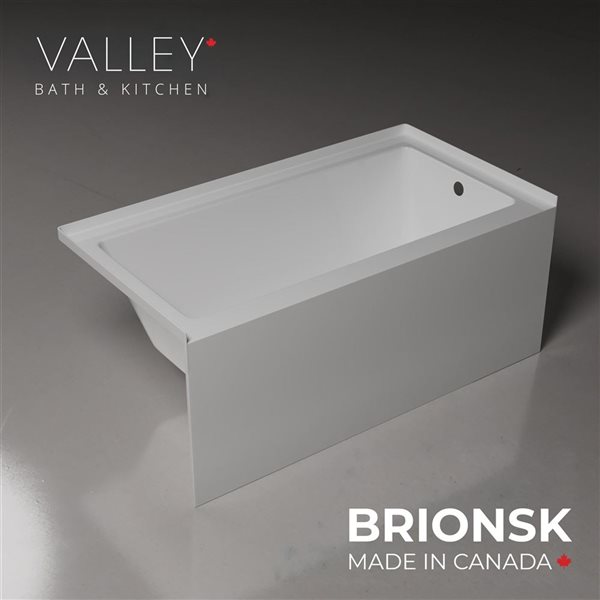Valley Bath & Kitchen BRION SKRH 60 x 32-in Rectangular White Acrylic Skirted Bathtub