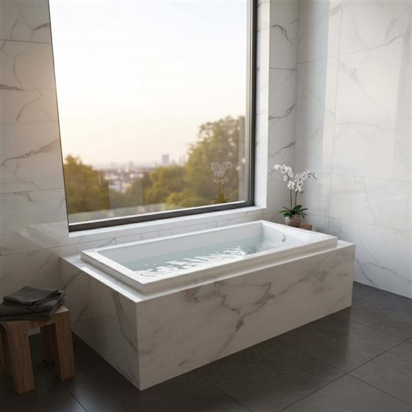 Valley Bath & Kitchen AYLA DI 60 x 30-in Rectangular Drop-in White Acrylic Bathtub