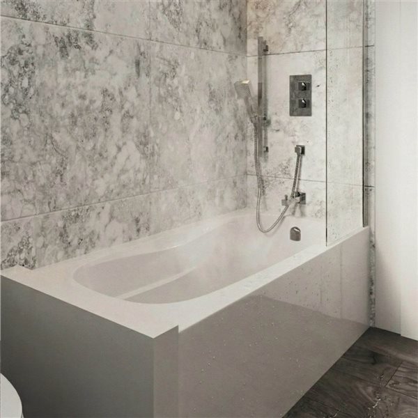 Valley Bath & Kitchen MAREN SKRH 66 x 30-in Rectangular White Acrylic Skirted Bathtub