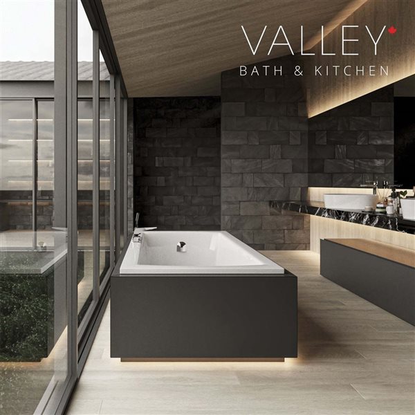 Valley Bath & Kitchen CEREN DI 66 x 36-in Rectangular Drop-in White Acrylic Bathtub