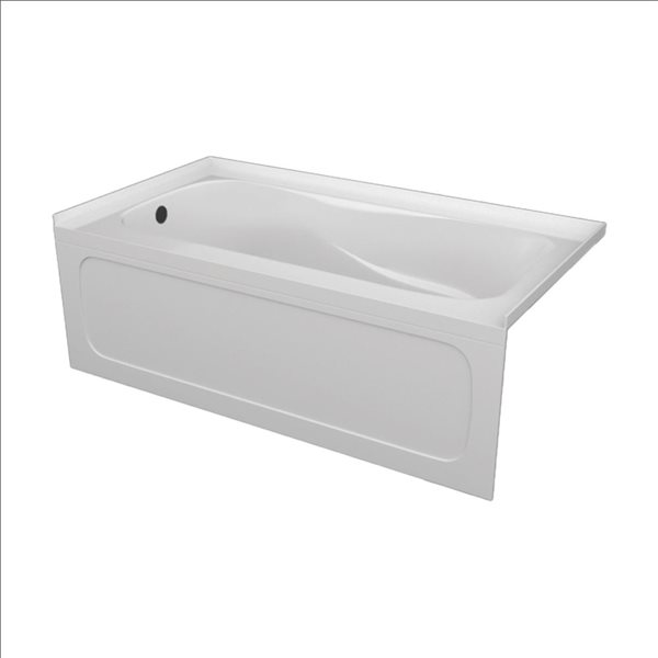Valley Bath & Kitchen ELVA SKLH 66 x 30-in Rectangular White Acrylic Skirted Bathtub