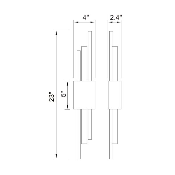 Set of 2 Axis Battery-Operated Integrated LED Wall Lights - Black
