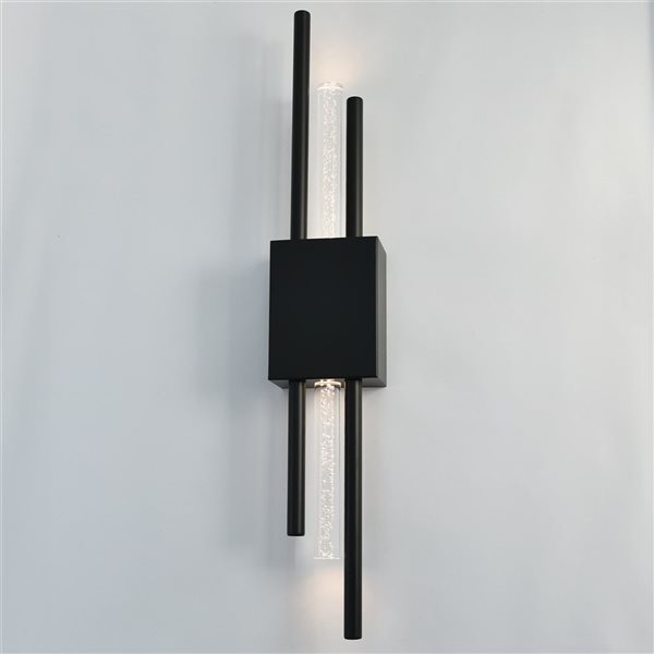 Set of 2 Axis Battery-Operated Integrated LED Wall Lights - Black