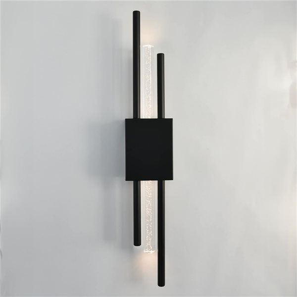 Set of 2 Axis Battery-Operated Integrated LED Wall Lights - Black