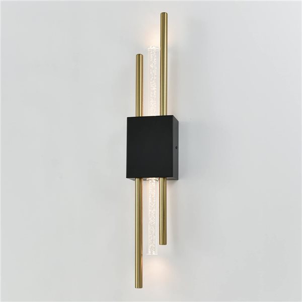 Set of 2 Axis Integrated LED Wall Lights - Black and Brass