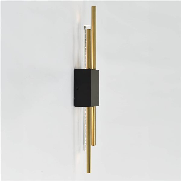 Set of 2 Axis Integrated LED Wall Lights - Black and Brass