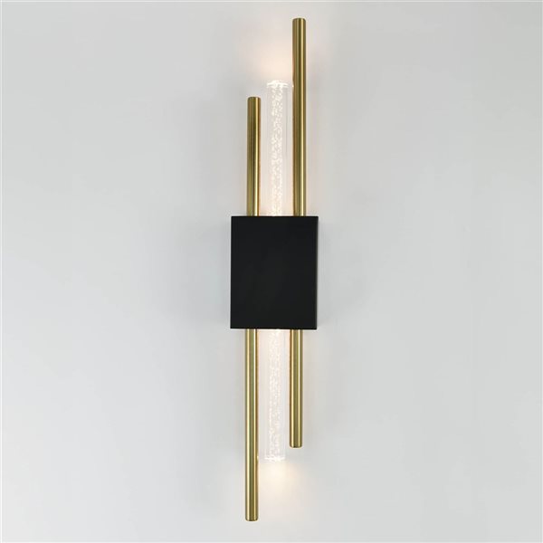 Set of 2 Axis Integrated LED Wall Lights - Black and Brass