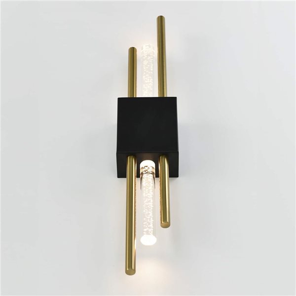 Set of 2 Axis Integrated LED Wall Lights - Black and Brass