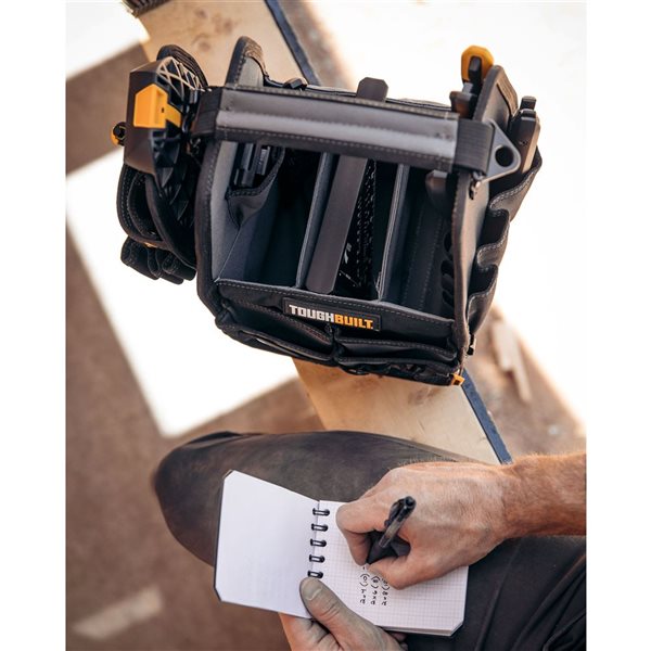 ToughBuilt 8-in Black Polyester Tote and Pouch with ClipTech