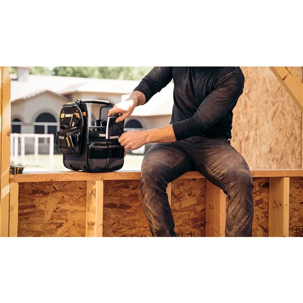 ToughBuilt 8-in Black Polyester Tote and Pouch with ClipTech