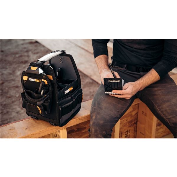 ToughBuilt 8-in Black Polyester Tote and Pouch with ClipTech