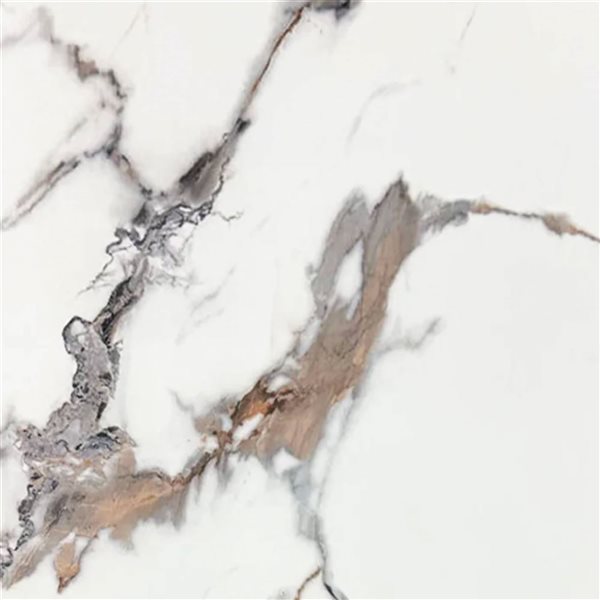 Dundee Deco Marble-Look Glossy PVC Wall Panels 4 x 9-ft - White/Black/Gold - 5-Pack