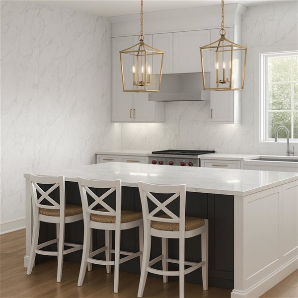 Dundee Deco Marble-Look Glossy PVC Wall Panels 4 x 9-ft - White/Grey - 2-Pack